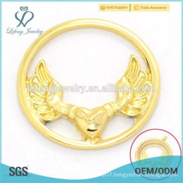 Fancy 22m gold alloy window eagle plates jewelry design for glass memory floating charms locket